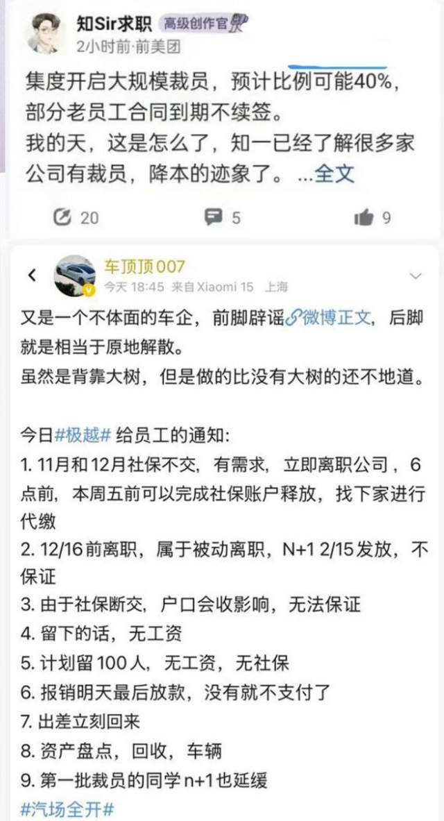 极越汽车从裁员走向倒闭，我国车企将复制外卖模式